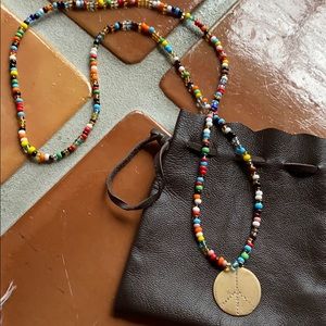 Luis Morais diamond peace sign beaded necklace